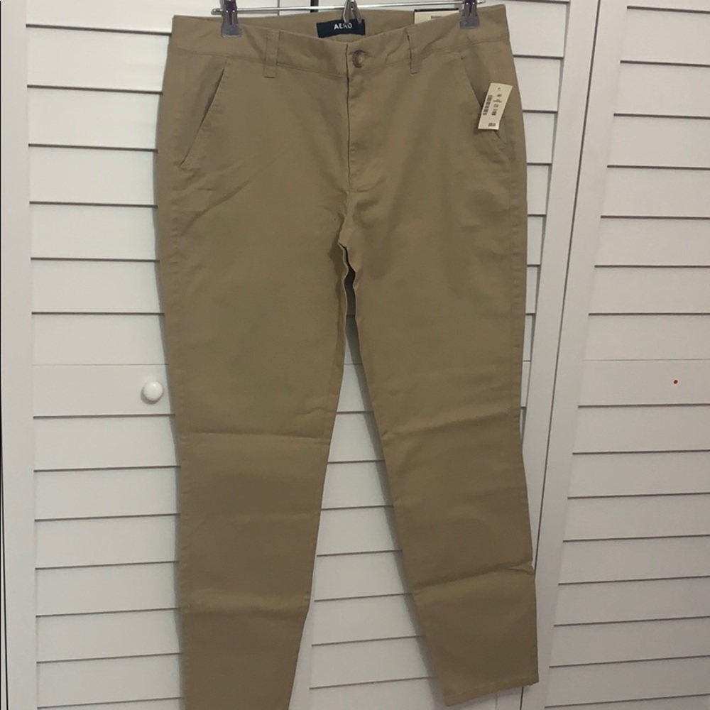 Aero Skinny Mid Rise Khaki Pants